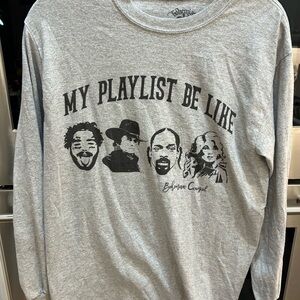 Bohemian cowgirl  Gray Graphic Long Sleeve Tee size MED GUC